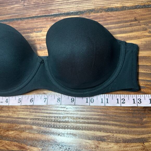 Auden Women's Black Lightly Lined Strapless Bra Size 34C - Picture 10 of 12